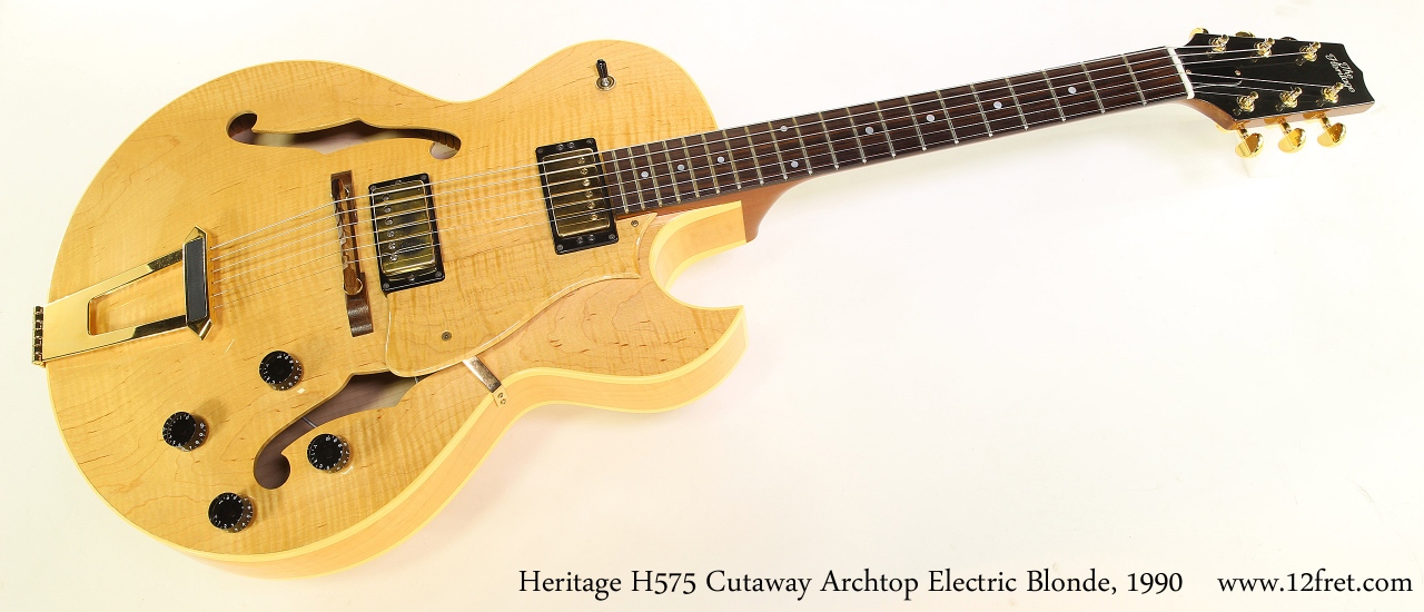 Heritage H575 Cutaway Archtop Electric Blonde, 1990 Full Front View