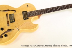 Heritage H575 Cutaway Archtop Electric Blonde, 1990 Full Front View