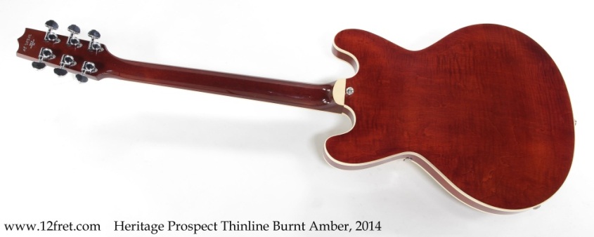 Heritage Prospect Thinline Burnt Amber, 2016 Full Rear View
