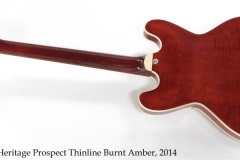 Heritage Prospect Thinline Burnt Amber, 2016 Full Rear View