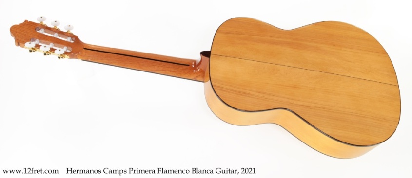 Hermanos Camps Primera Flamenco Blanca Guitar, 2021 Full Rear View