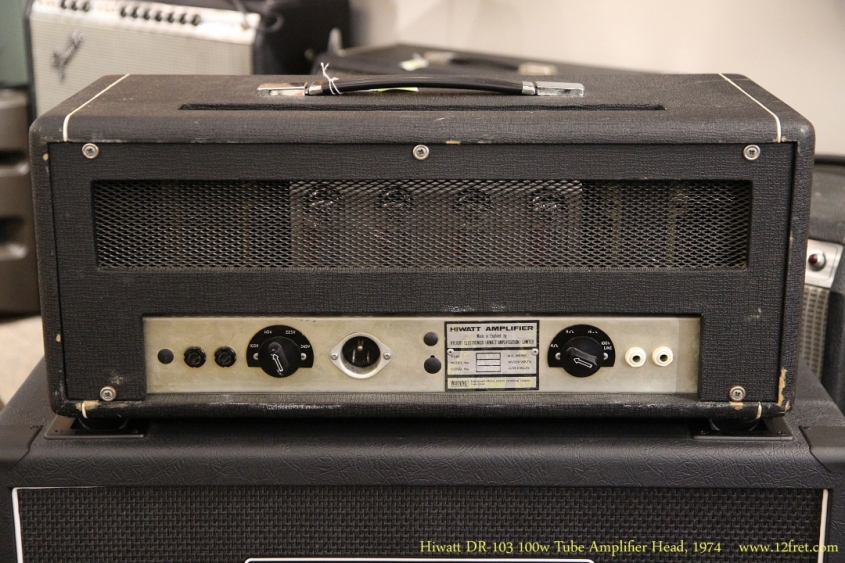 Hiwatt DR-103 100w Tube Amplifier Head, 1974  Full Rear View