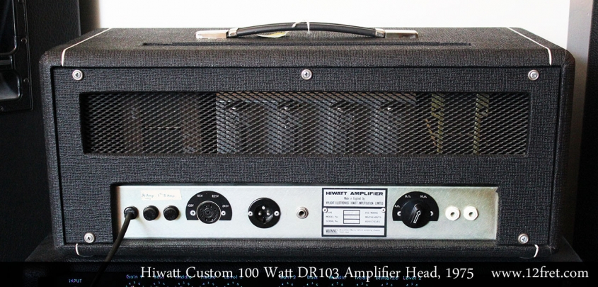 Hiwatt Custom 100 Watt DR103 Amplifier Head, 1975 Full Rear View