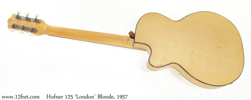 Hofner 125 'London' Blonde, 1957 Full Rear View