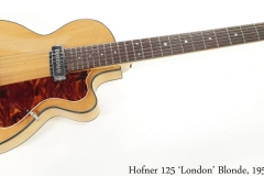 Hofner 125 'London' Blonde, 1957 Full Front View