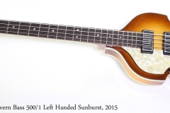 Hofner 1961 Cavern Bass 500/1 Left Handed Sunburst, 2015  Full Front View