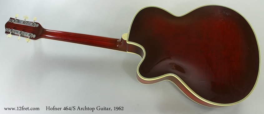 Hofner 464s Archtop Guitar, 1962 Full Rear View