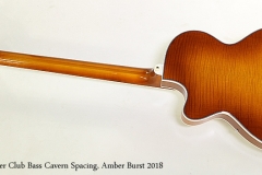 Hofner Club Bass Cavern Spacing, Amber Burst 2018 Full Rear View