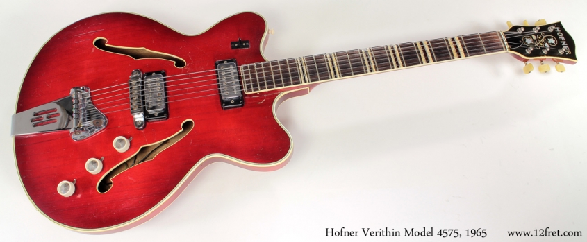 Hofner model 4574 verithin 1965 full front view