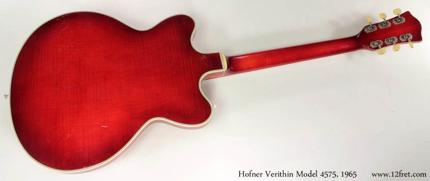 Hofner model 4574 verithin 1965 full rear view