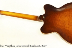 Hofner Verythin John Stowell Sunburst, 2007 Full Rear View