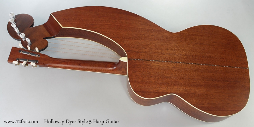 Holloway Dyer Style 5 Harp Guitar Full Rear View