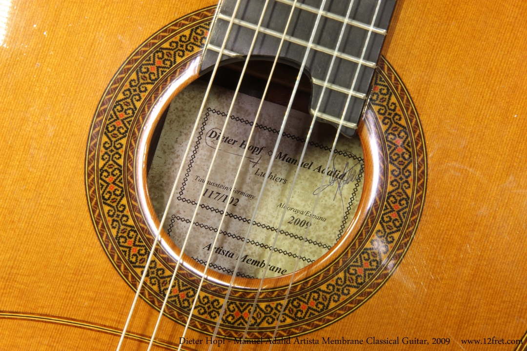 Dieter Hopf - Manuel Adalid Artista Membrane Classical Guitar, 2009  Label View