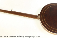 Huber VRB4 Truetone Walnut 5 String Banjo, 2014 Full Rear View