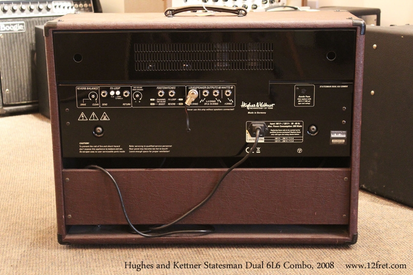 Hughes and Kettner Statesman Dual 6L6 Combo, 2008 Full Rear View