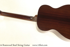 Huss & Dalton T0014 Rosewood Steel String Guitar Full Rear View