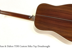 Huss & Dalton TDR Custom Sitka Top Dreadnought Full Rear View