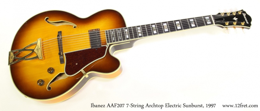 Ibanez AAF207 7-String Archtop Electric Sunburst, 1997   Full Front View