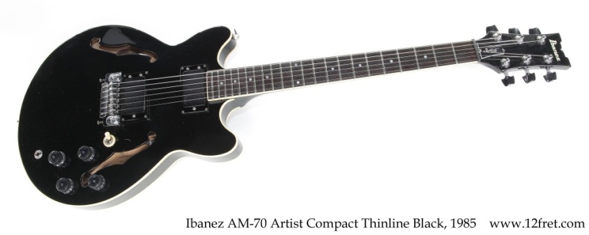 Ibanez AM-70 Artist Compact Thinline Black, 1985 Full Front View