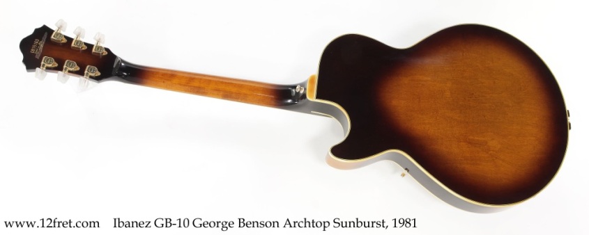 Ibanez GB-10 George Benson Archtop Sunburst, 1981 Full Rear View