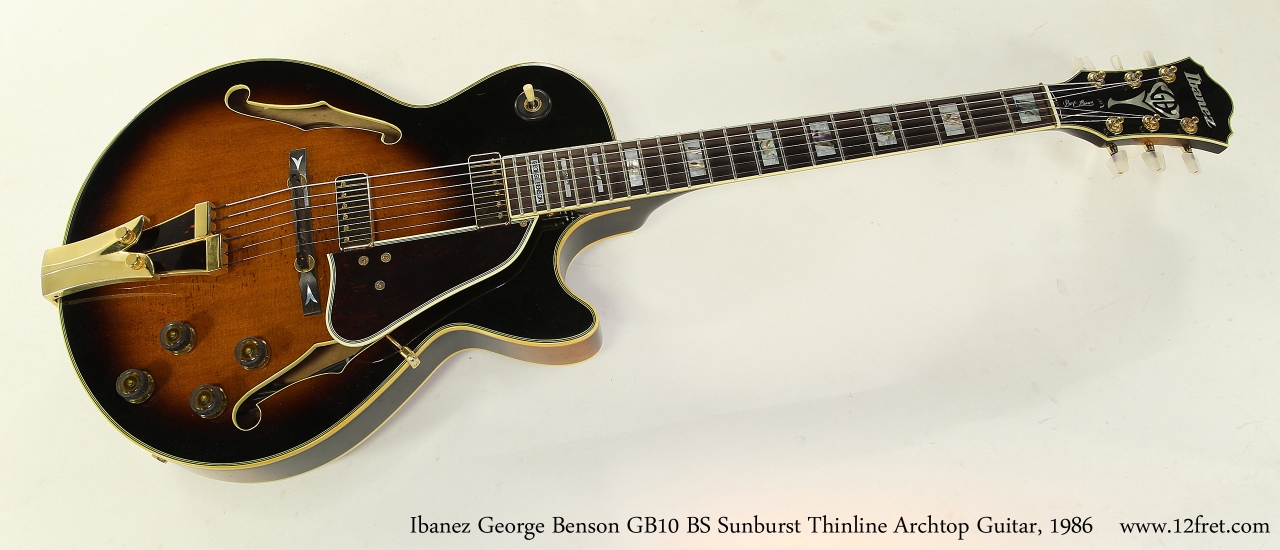 Ibanez George Benson GB10 BS Sunburst Thinline Archtop Guitar, 1986 Full Front View