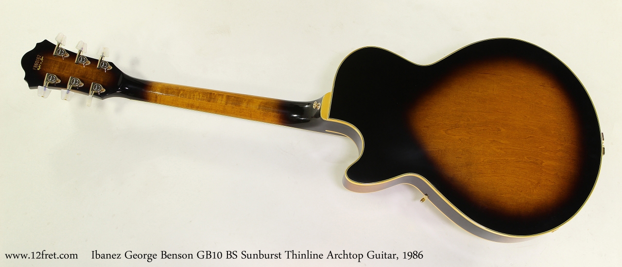 Ibanez George Benson GB10 BS Sunburst Thinline Archtop Guitar, 1986 Full Rear View