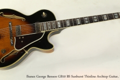 Ibanez George Benson GB10 BS Sunburst Thinline Archtop Guitar, 1986 Full Front View