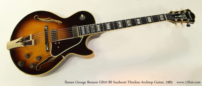 Ibanez George Benson GB10 BS Sunburst Thinline Archtop Guitar, 1983 Full Front View