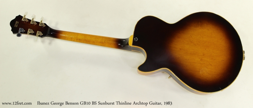 Ibanez George Benson GB10 BS Sunburst Thinline Archtop Guitar, 1983 Full Rear View