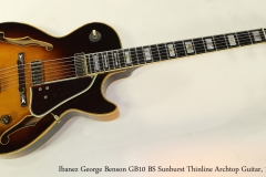 Ibanez George Benson GB10 BS Sunburst Thinline Archtop Guitar, 1983 Full Front View