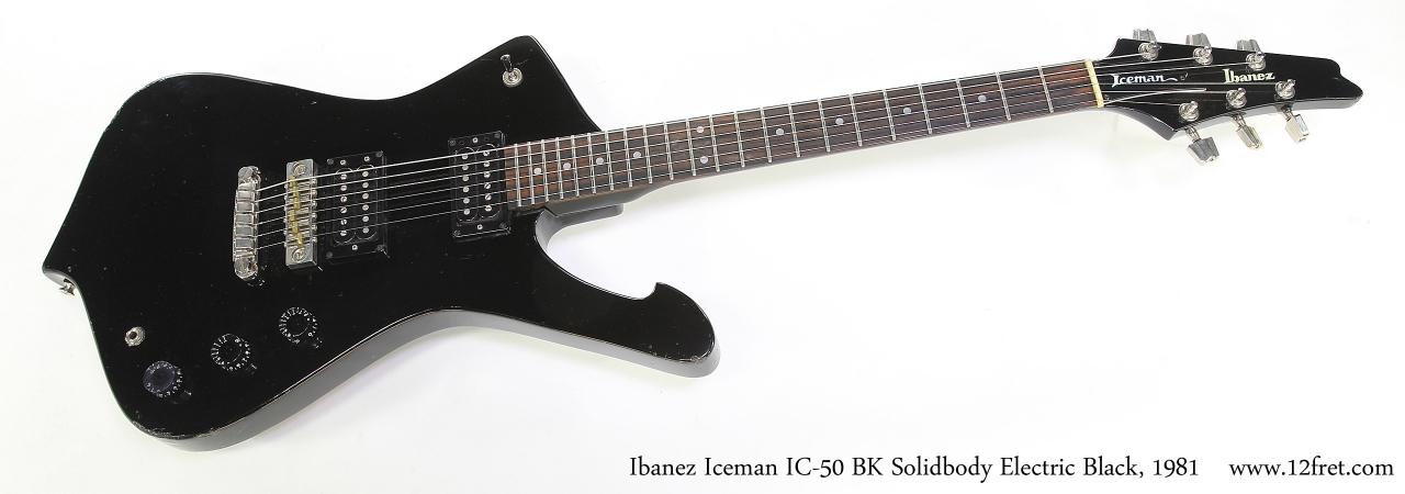 Ibanez Iceman IC-50 BK Solidbody Electric Black, 1981 Full Front View