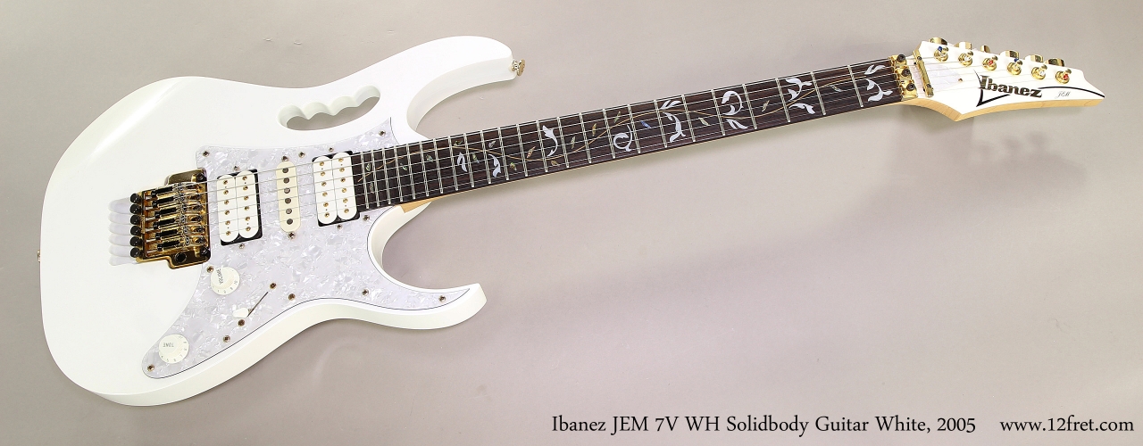 Ibanez JEM 7V WH Solidbody Guitar White, 2005 Full Front View