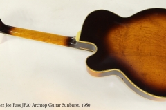 Ibanez Joe Pass JP20 Archtop Guitar Sunburst, 1980  Full Rear View