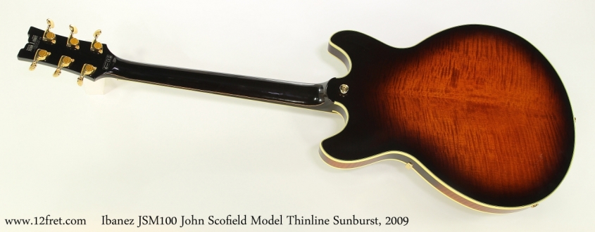 Ibanez JSM100 John Scofield Model Thinline Sunburst, 2009 Full Rear VIew
