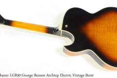 Ibanez LGB30 George Benson Archtop Electric Vintage Yellow Burst Full Rear View