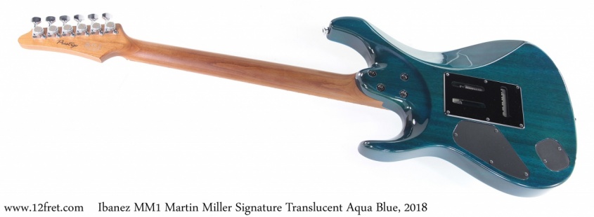 Ibanez MM1 Martin Miller Signature Translucent Aqua Blue, 2018 Full Rear View