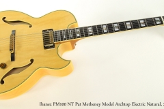 Ibanez PM100 NT Pat Metheney Model Archtop Electric Natural, 2001 Full Front View