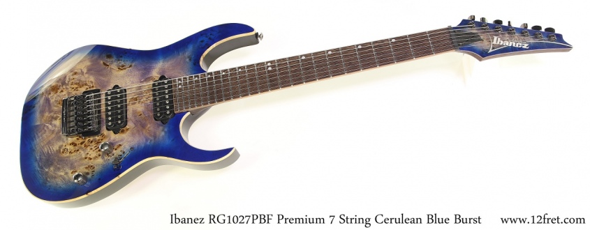 Ibanez RG1027PBF Premium 7 String Cerulean Blue Burst Full Front View