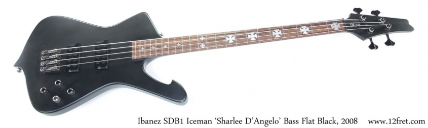 Ibanez SDB1 Iceman 'Sharlee D'Angelo' Bass Flat Black, 2008 Full Front View