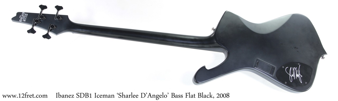 Ibanez SDB1 Iceman 'Sharlee D'Angelo' Bass Flat Black, 2008 Full Rear View