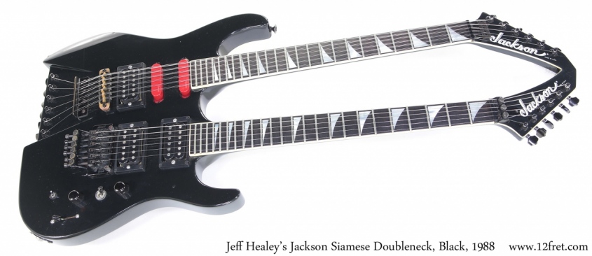 Jeff Healey’s Jackson Siamese Doubleneck, Black, 1988 Full Front View