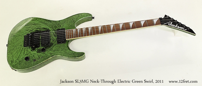Jackson SL3MG Neck-Through Electric Green Swirl, 2011 Full Front View