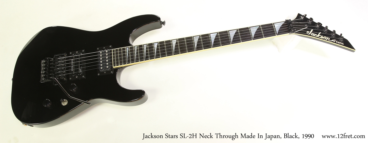 Jackson Stars SL-2H Neck Through Made In Japan, Black, 1990  Full Front View