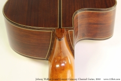 Johnny Walker Grand Concert Cutaway Classical Guitar, 2010 Heel View