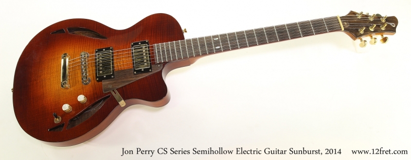 Jon Perry CS Series Semihollow Electric Guitar Sunburst, 2014   Full Rear View