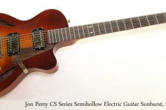 Jon Perry CS Series Semihollow Electric Guitar Sunburst, 2014   Full Rear View