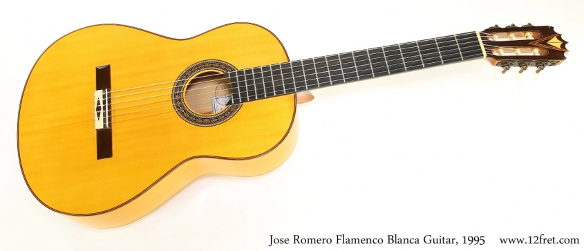 Jose Romero Flamenco Blanca Guitar, 1995  Full Front VIew