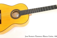 Jose Romero Flamenco Blanca Guitar, 1995  Full Front VIew