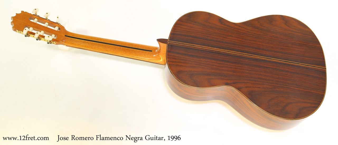 Jose Romero Flamenco Negra Guitar, 1996 Full Rear View