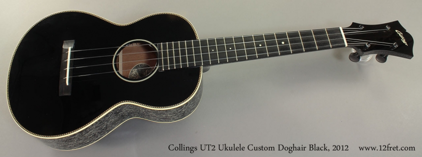 Collings UT2 Ukulele Custom Doghair Black, 2012 Full Front View